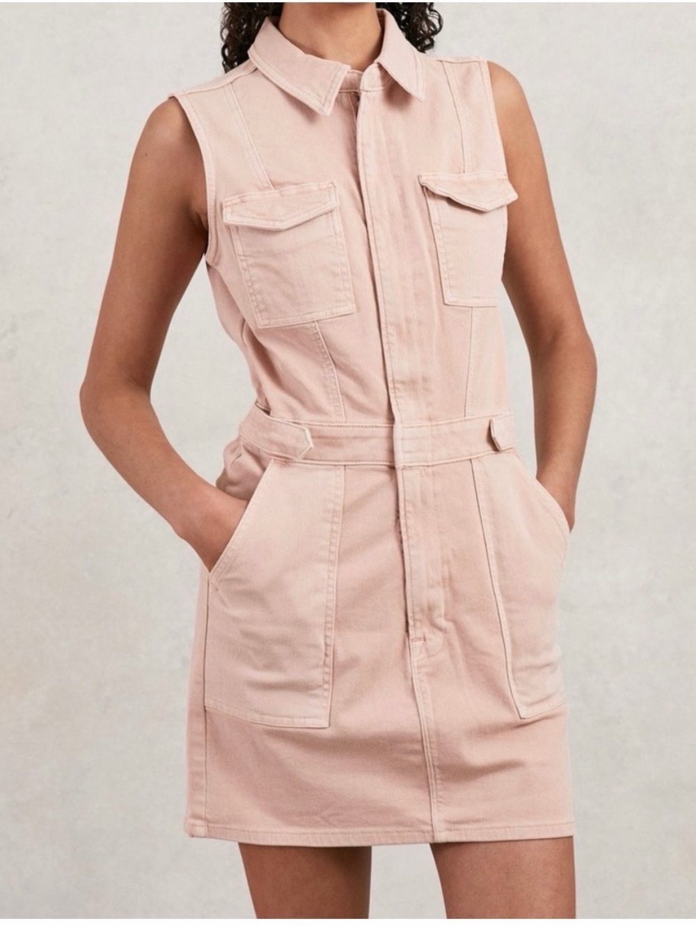 BRAND NEW- Good American Utility Dress in vintage dried petal Pink